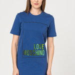 Rochie-tricou cu imprimeu logo cu irizatii