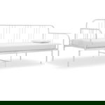Cadru pat canapea vidaXL, alb, 90 x 200 cm, metal