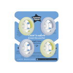 Suzeta de noapte Tommee Tippee Closer to Nature Breast like pacifier, 0-6 luni , Gri Galben, 4 buc, Tommee Tippee