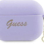 Guess Huse Guess GUAP2LSCHSU Husă Apple AirPods Pro 2 violet/violet Silicone Charm Heart Collection, Guess