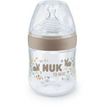 Biberon cu tetina din silicon Nature, marimea S, 150 ml, Crem, Nuk, Nuk