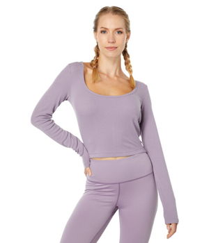 Imbracaminte Femei THRIVE SOCIETE Tie-Back Crop Top Lavender, THRIVE SOCIETE