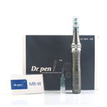 DermaPen Techstar® Dr Pen M8, 2 Capete de Rezerva, Ace Otel Inoxidabil, Corp Aliaj, Ergonomic, Regenerare Piele, Lifting, Viteza Reglabila, 6 Viteze, Gri, Techstar