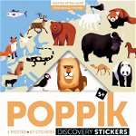 Joc educativ si creativ cu stickere Animalele Lumii Poppik, Poppik
