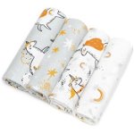 T-TOMI Cloth Diapers Unicorns scutece textile 76x76 cm 4 buc, T-Tomi