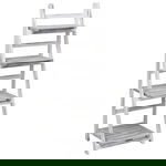 vidaXL Stativ de plante cu 4 rafturi, gri, 43x33x113 cm, lemn