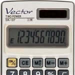 Calculator de birou DK-137, Vector, 10 cifre, Carcasa metalica, Alb/Gri, Vector