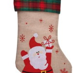 Decoratiune Stocking Santa, 26x43 cm, iuta, multicolor, Excellent Houseware