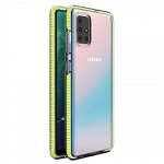 Husa Spate Upzz Spring Samsung Galaxy A71, Silicon 1mm ,rezistenta La Socuri ,transparenta Cu Margine Galbena