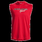 Under Armour, Tricou de plasa cu gluga, fara maneci pentru fitness, Rosu, L