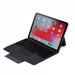 Husa carte cu tastatura si TouchPad Bluetooth pentru iPad Pro 12.9 2018 - 2021 A1876 / A1895 / A1983 / A2014 / A2069 . A2229 / A2232 / A2233 / A2379 / AA2461 / A2462 negru, krasscom