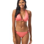 Imbracaminte Femei Kate Spade New York Tortoise Heart Buckle Detail Halter Bikini Top and Removable Soft Cups Lychee