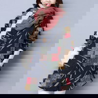 Pardesiu pentru femei, cu imprimeu, din amestec de bumbac ?i in, cu maneca lunga, pentru toamna iarna, Neer