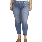 Imbracaminte Femei Silver Jeans Co Plus Size Elyse Mid-Rise Straight Leg Crop Jeans W43031EPX389 Indigo, Silver Jeans Co.