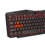 Tastatura gaming cu fir Esperanza Tirions, USB, iluminare led, 10mA, 5V/0,25V, 45 x 17,5 x 26 cm, negru/rosu, Esperanza