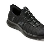 Pantofi sport SKECHERS negri, SUMMITS, din material textil, Skechers