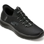 Pantofi sport SKECHERS negri, SUMMITS, din material textil, Skechers