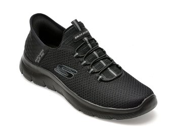 Pantofi sport SKECHERS negri, SUMMITS, din material textil, Skechers