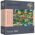 Puzzle din lemn Trefl - Obiective turistice din Franta, 1000 piese