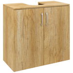 HOMCOM Mobilier de Baie Modern Sub Chiuvetă, Dulăpior Suspendat cu 2 Uși și 2 Rafturi, 60x30x60 cm, Lemn Natural | Aosom Romania, HOMCOM