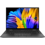 Laptop 2in1 ASUS Zenbook 14 Flip OLED, UN5401QA Convertible 360°, Display 14" Inch, 2.8K Touchscreen (AMD Ryzen 9 5900HX, 16GB RAM, 1TB SSD), Windows 11 Home, Layout FR, Jade Black