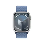 APPLE Watch Series 9, GPS, 45mm Silver Aluminium Case, Winter Blue Sport Loop