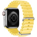 Accesoriu smartwatch Ocean Wave compatibila cu Apple Watch 4/5/6/7/8/SE 38/40/41mm Yellow