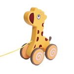Jucarie de tras cu roti Lorelli, 9-36 luni, Girafa, Lorelli