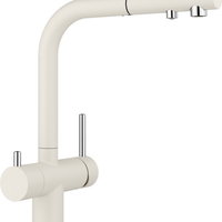 Baterie bucatarie Blanco Fontas-S II cu 3 cai  dus extractibil  alb antic, Blanco