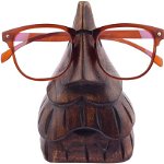 Suport pentru ochelari AJUNY, lemn, maro inchis, 12,7 cm