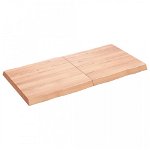 Blat masă, 120x60x6 cm, maro, lemn stejar tratat contur organic, Casa Practica