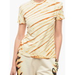 Proenza Schouler White Label Tie-Dye Effect T-Shirt With Back Embossed Logo Brown, Proenza Schouler