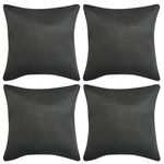 Set de 4 huse de perna din velur, vidaXL, Poliester, 80 x 80 cm, Gri