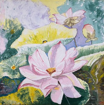 Tablou Canvas, Lotus, 80 x 100 cm, Ami Design