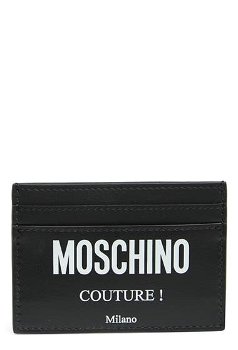 Genti Barbati Moschino Leather Card Case Black