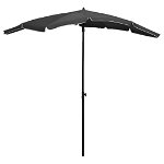 Umbrela de gradina cu stalp vidaXL, negru, 200x130 cm, 2.85 kg