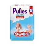Scutece-chilotel Pufies Pants Sensitive Extra Large, Marimea 6, 15+ kg, 38 buc, Pufies