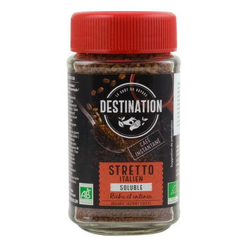 Cafea instant liofilizata STRETTO Destination, bio, 100 g