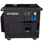 Generator de curent Hyundai DHY6001SE, monofazat, cu motor diesel, Negru