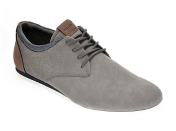 Pantofi gri, Aauwen-R060, din piele ecologica