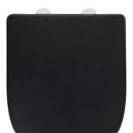 Capac de toaleta, Wenko, Exclusive O.novo, 36.5 x 45 cm, duroplast, negru, Wenko