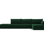 Coltar dreapta 5 locuri, Kaelle, Micadoni Home, BL, fara cotiera, 364x171x85 cm, catifea, verde bottle, Micadoni Home