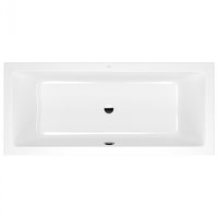 Cada dreptunghiulara VilleroyBoch Targa Plus Duo alb alpin 180x80 cm, picioare incluse