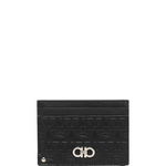 Ferragamo FERRAGAMO Gancini leather credit card case BLACK, Ferragamo