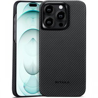 Pitaka Husa MagEZ Case 4 Twill 600D Negru/Gri pentru iPhone 15 Pro