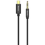 Cablu premium audio digital, Baseus CAM01-01, USB tip C tata la jack 3.5 mm tata AUX cu 3 pini, 120 cm, negru
