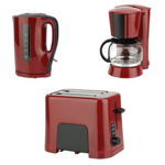 Pachet filtru de cafea prajitor de paine si cana electrica Studio Casa Neology 900 W 1.5 l Carafa sticla Rosu-Negru