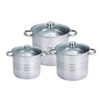 Set 3 oale inox cu capac Royalty Line RL-SP3