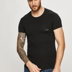 Armani Exchange tricou 2-pack barbati, culoarea negru, neted, Armani Exchange