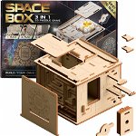 ESC WELT Space Box Puzzle 3D din lemn - 3 in 1 Puzzle Box Model Building Escape Room Game - Cutie cadou Joc Puzzle - Puzzle Cadouri, ESC WELT
